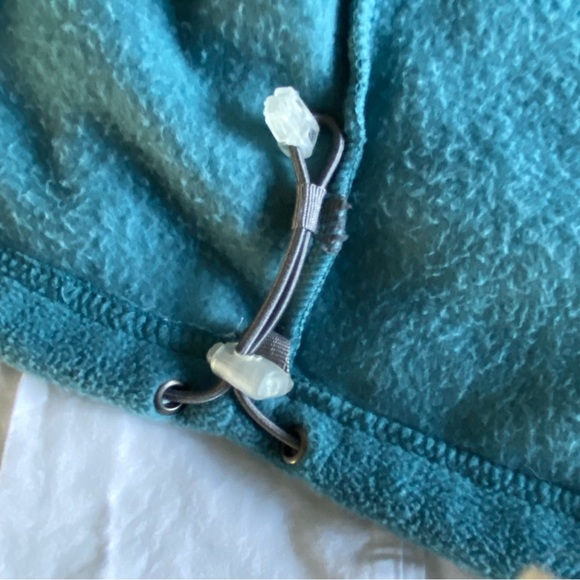 Fleece Jacket Size Medium Lake Tahoe Womens Full Zip Aqua Blue Pockets Floral - Picture 16 of 16